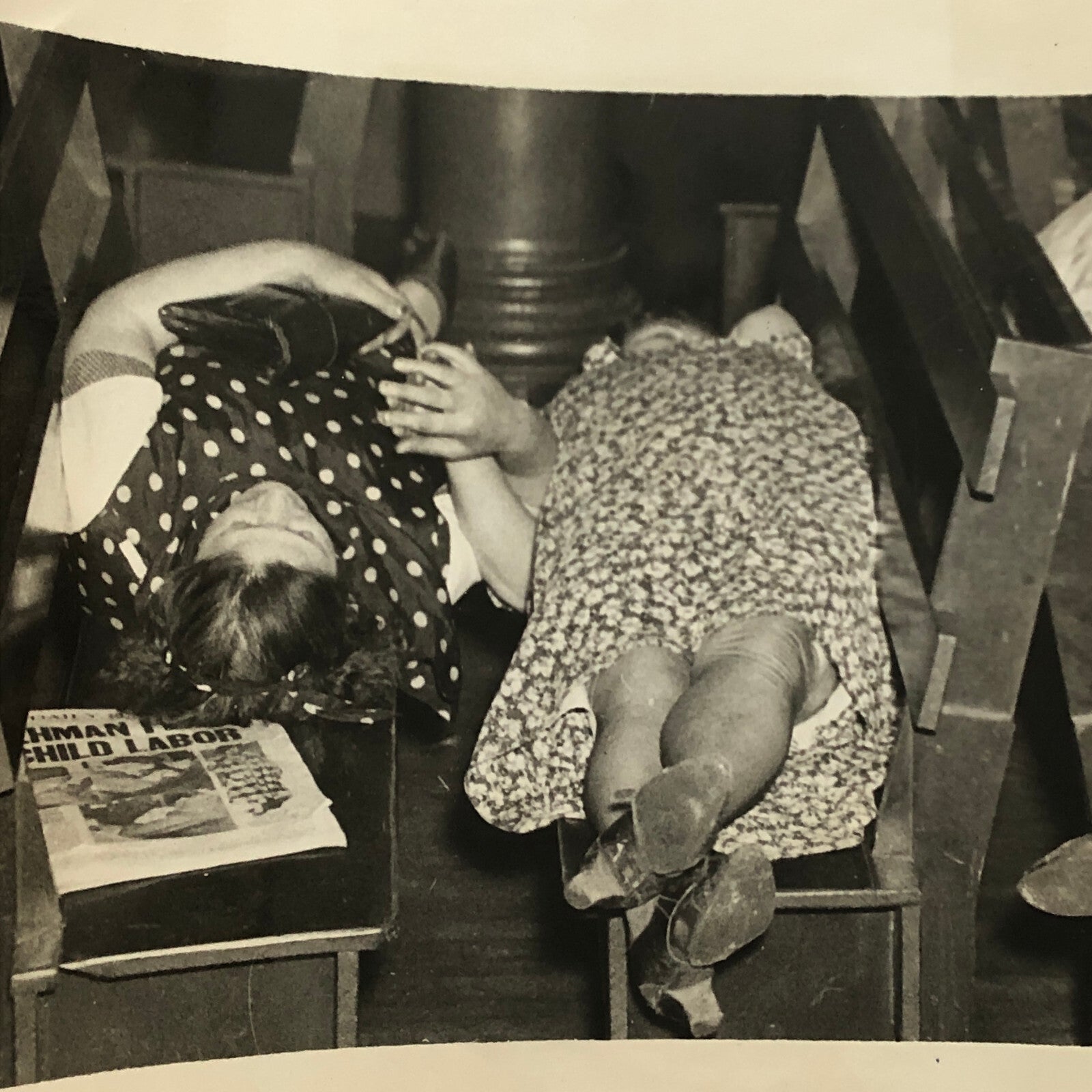 Vintage Photo Photograph Strike Sit in For Fire Relief Suffolk Street New York