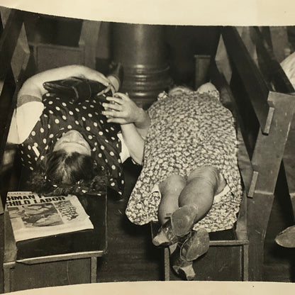 Vintage Photo Photograph Strike Sit in For Fire Relief Suffolk Street New York