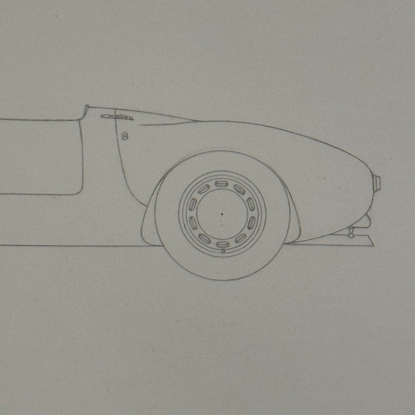 1955 Porsche 550 Spyder Car Illustration Art Drawing Hand Drawn