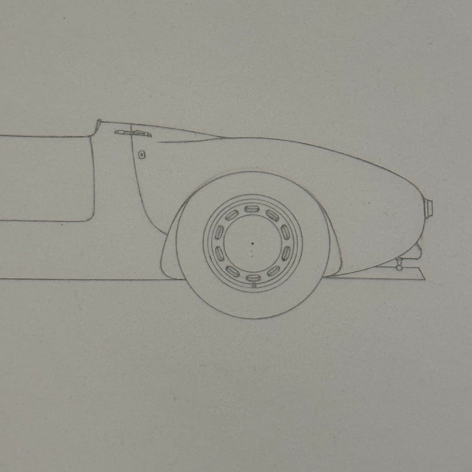 1955 Porsche 550 Spyder Car Illustration Art Drawing Hand Drawn