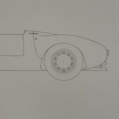 1955 Porsche 550 Spyder Car Illustration Art Drawing Hand Drawn