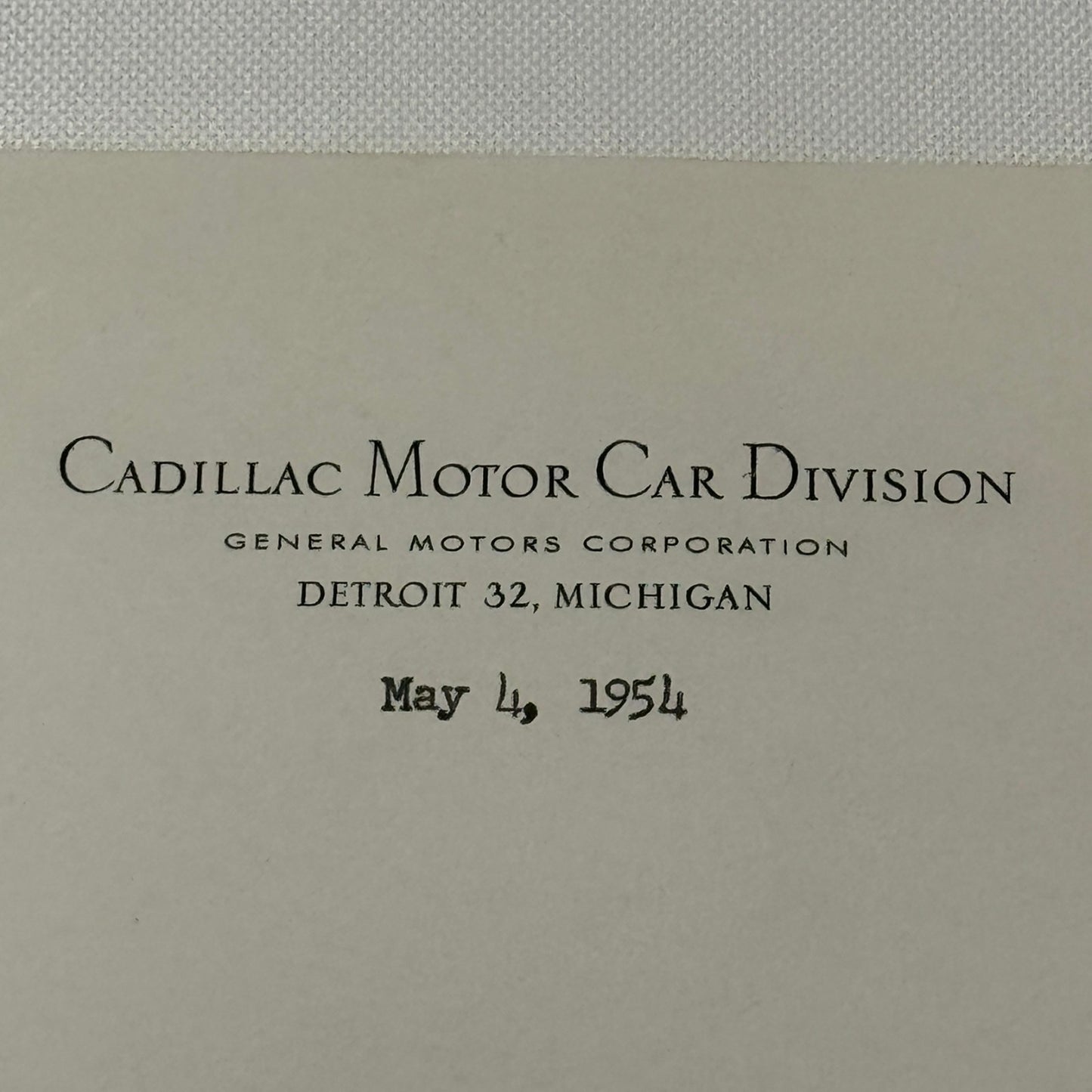 1954 Cadillac Letter Letterhead Vintage Document Signed Public Relations