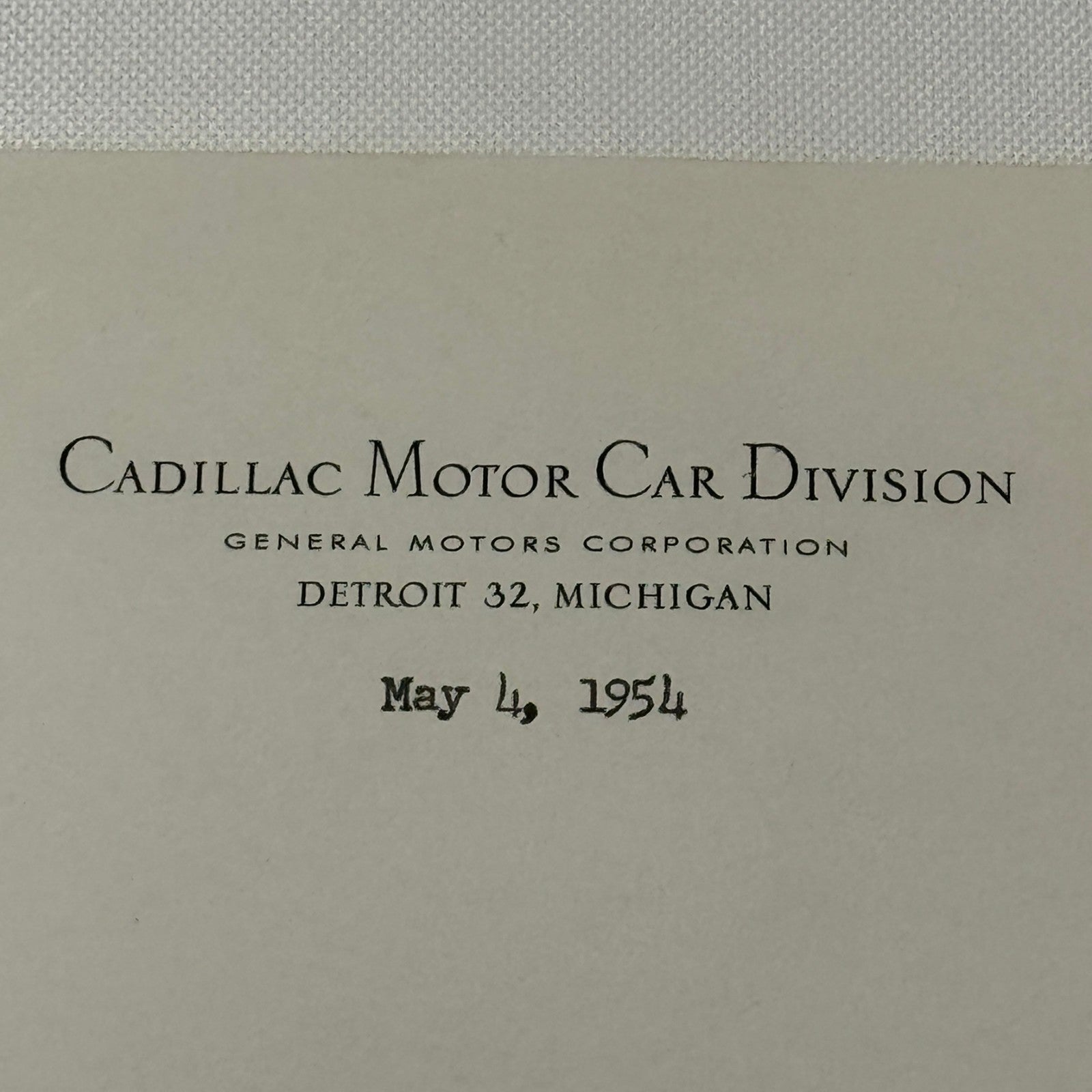 1954 Cadillac Letter Letterhead Vintage Document Signed Public Relations