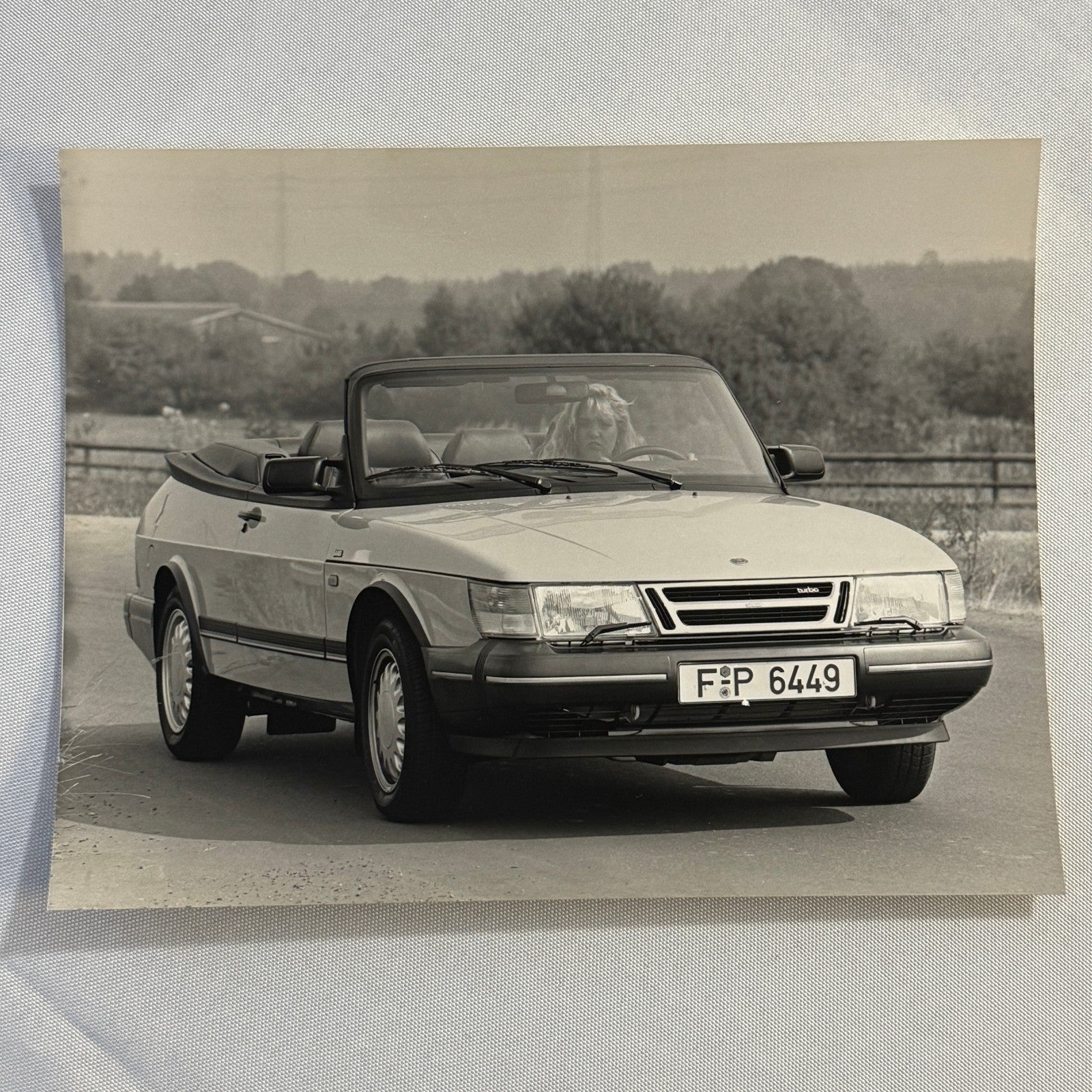 1992 Saab 900 Turbo 16 Cabriolet Convertible Car Factory Photo Photograph Print