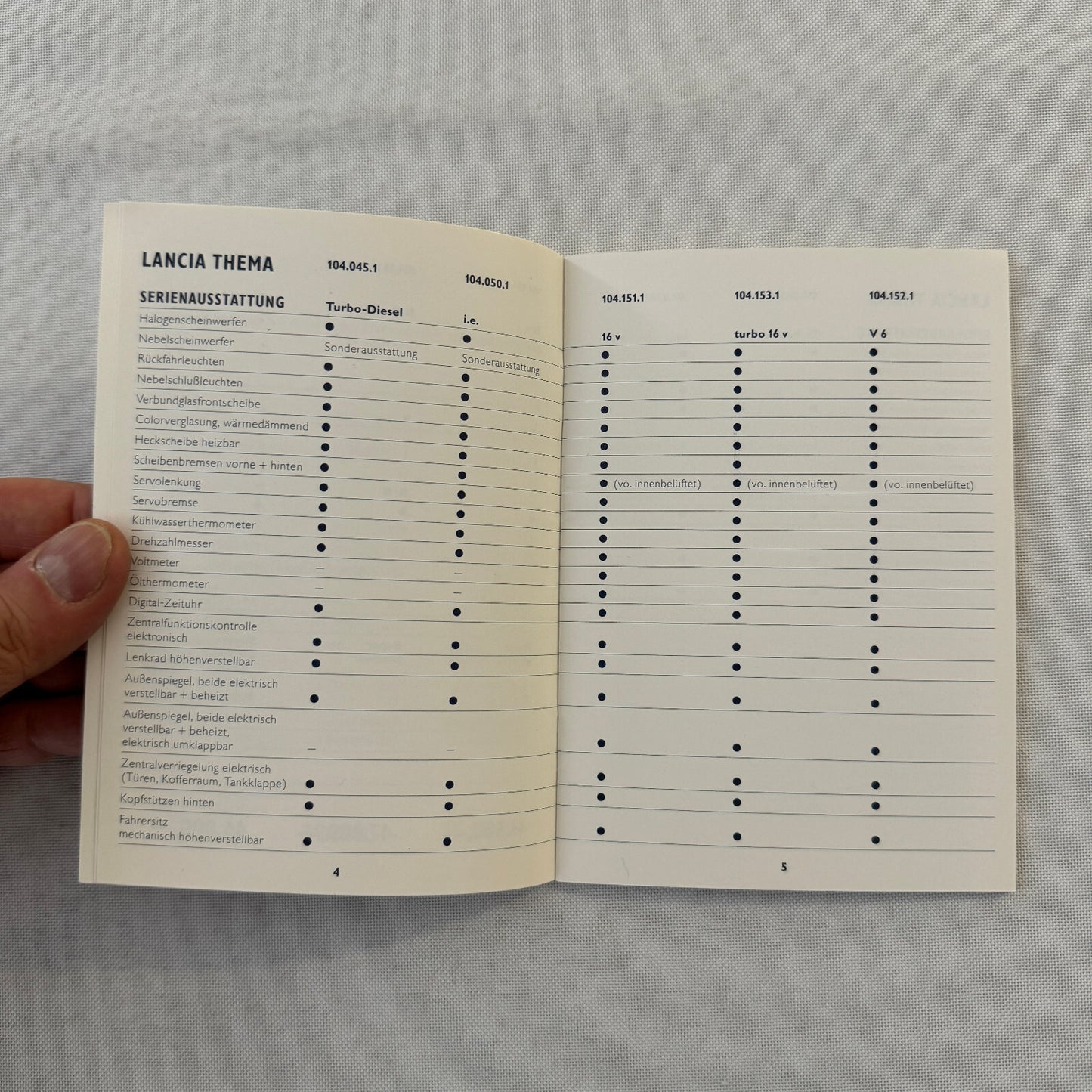 1990 Lancia Thema Technical Data Price List Brochure European German 8.32 Wagon