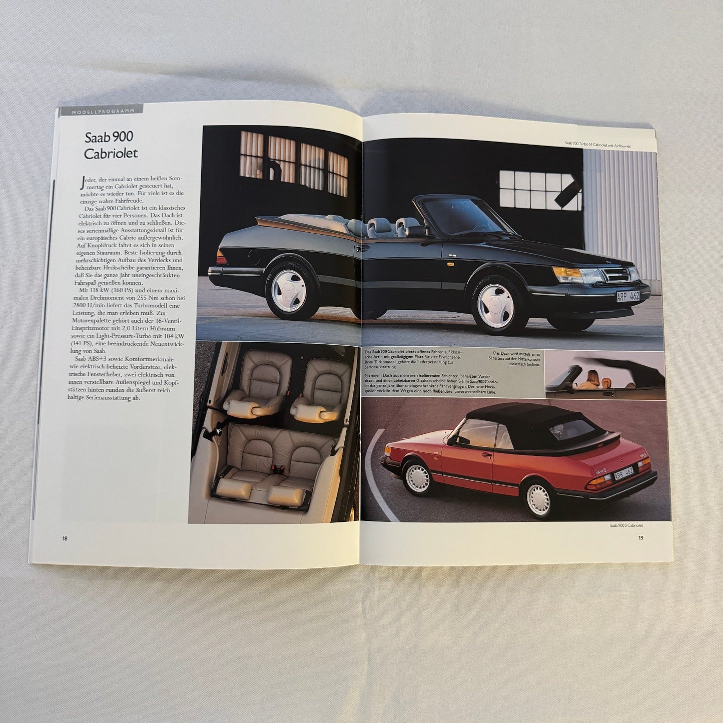 1992 Saab 900 Car Sales Brochure Catalog Saab 900 Cabriolet Turbo 16S GERMAN