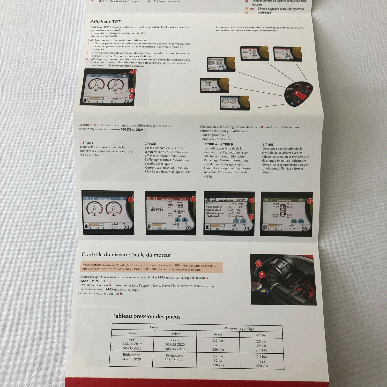 Ferrari 599 GTB Fiorano Quick Reference Guide Owners Manual - FRENCH Canadian 