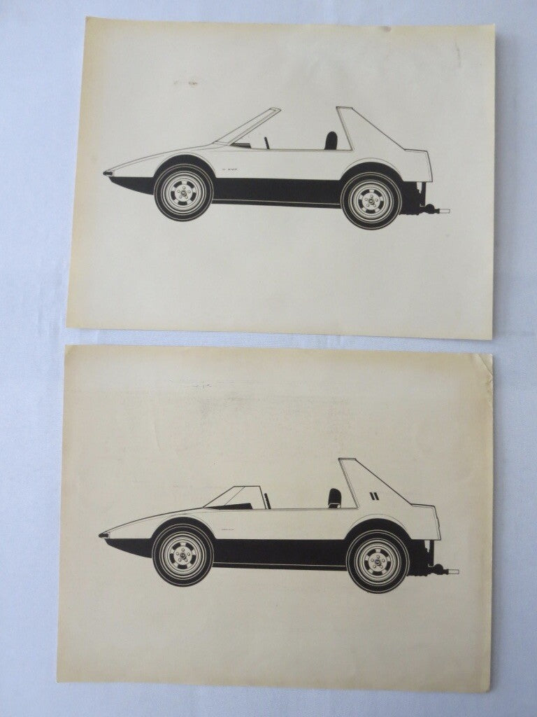 11 Vintage 1970s Concept Car Design Art Renderings Drawing Sketch Car Design