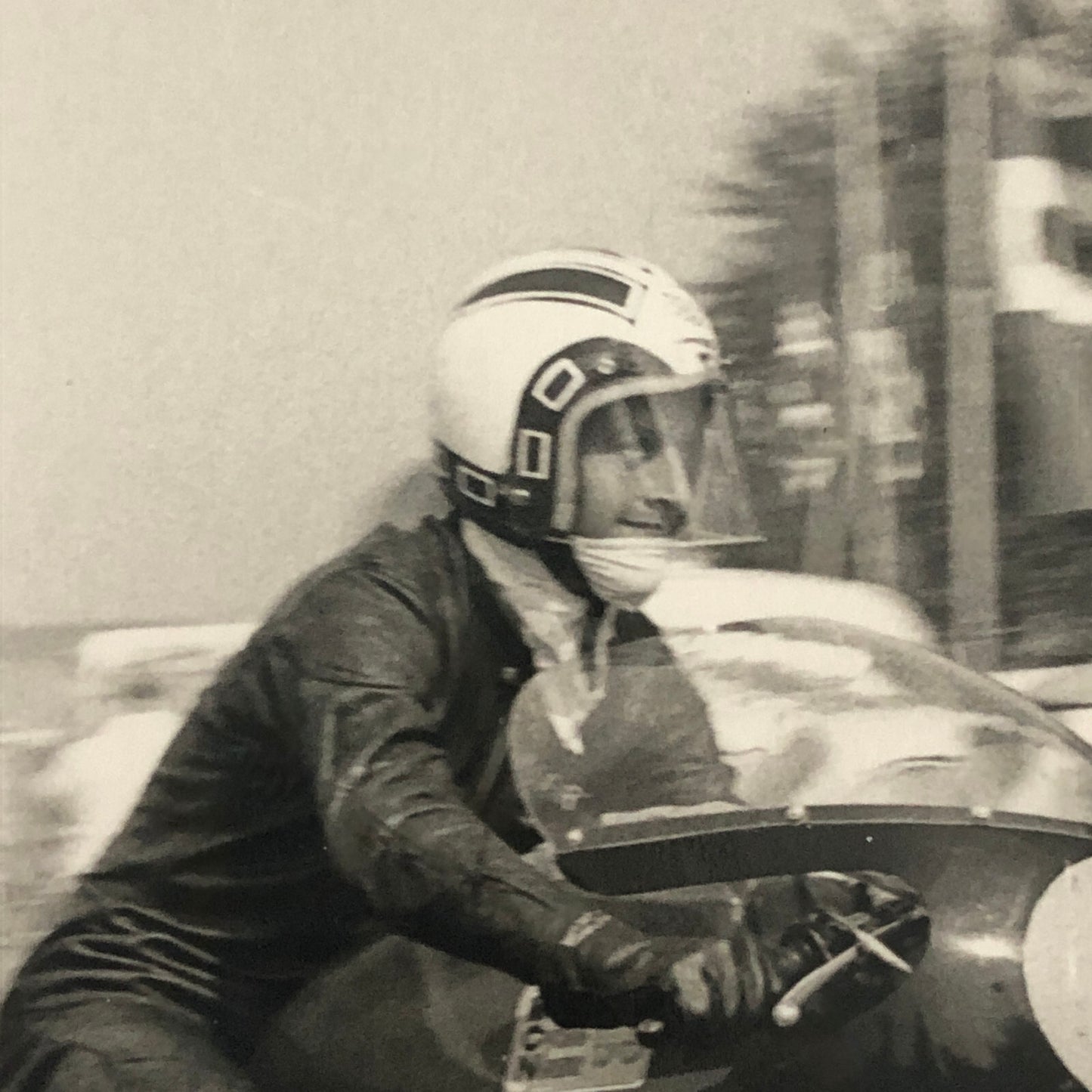 Vintage Motorcycle Racing Photo photograph Rider Gilberto Parlotti 1971