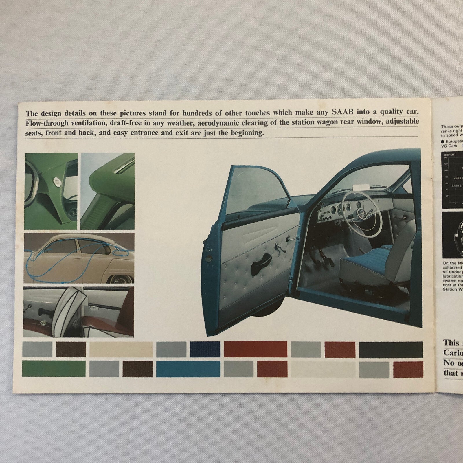 Vintage Saab Car Sales Brochure Catalog Sedan Station Wagon Monte Carlo 850