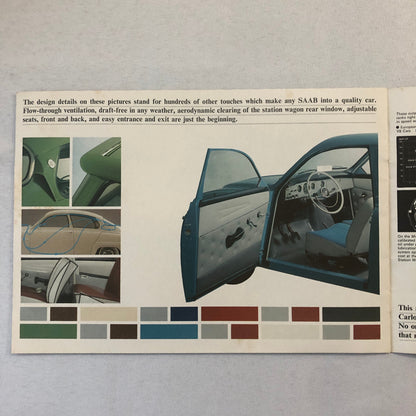 Vintage Saab Car Sales Brochure Catalog Sedan Station Wagon Monte Carlo 850