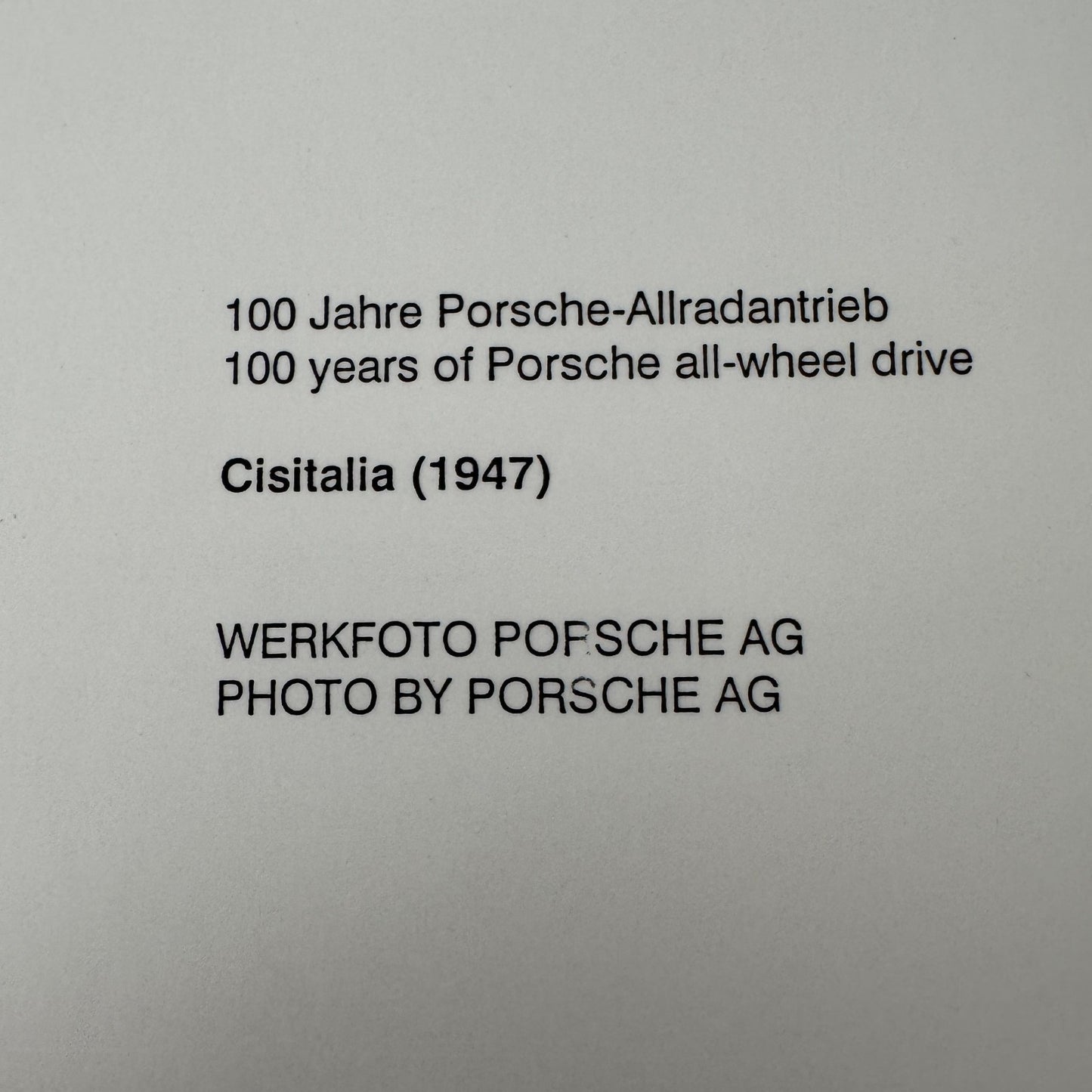 1947 Cisitalia Racing Car Porsche Factory Press Photo Photograph Print