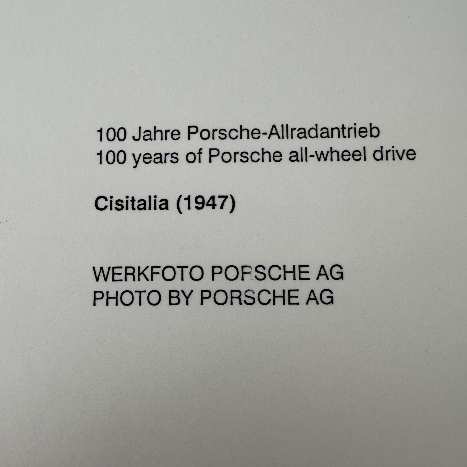 1947 Cisitalia Racing Car Porsche Factory Press Photo Photograph Print