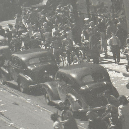Vintage VE Day Celebration New York Times Square Photo Photograph Modern Print