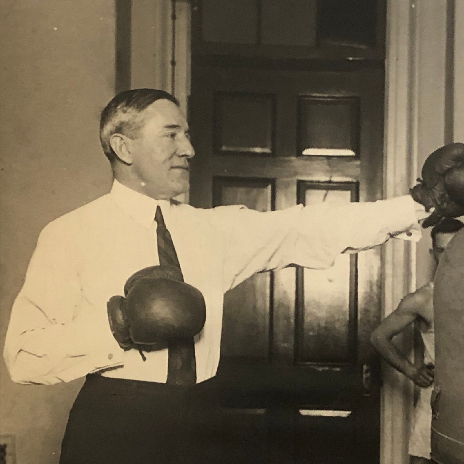 Press Photo Photograph Boxing Boxer Representative Fred A Britten Illinois Gym