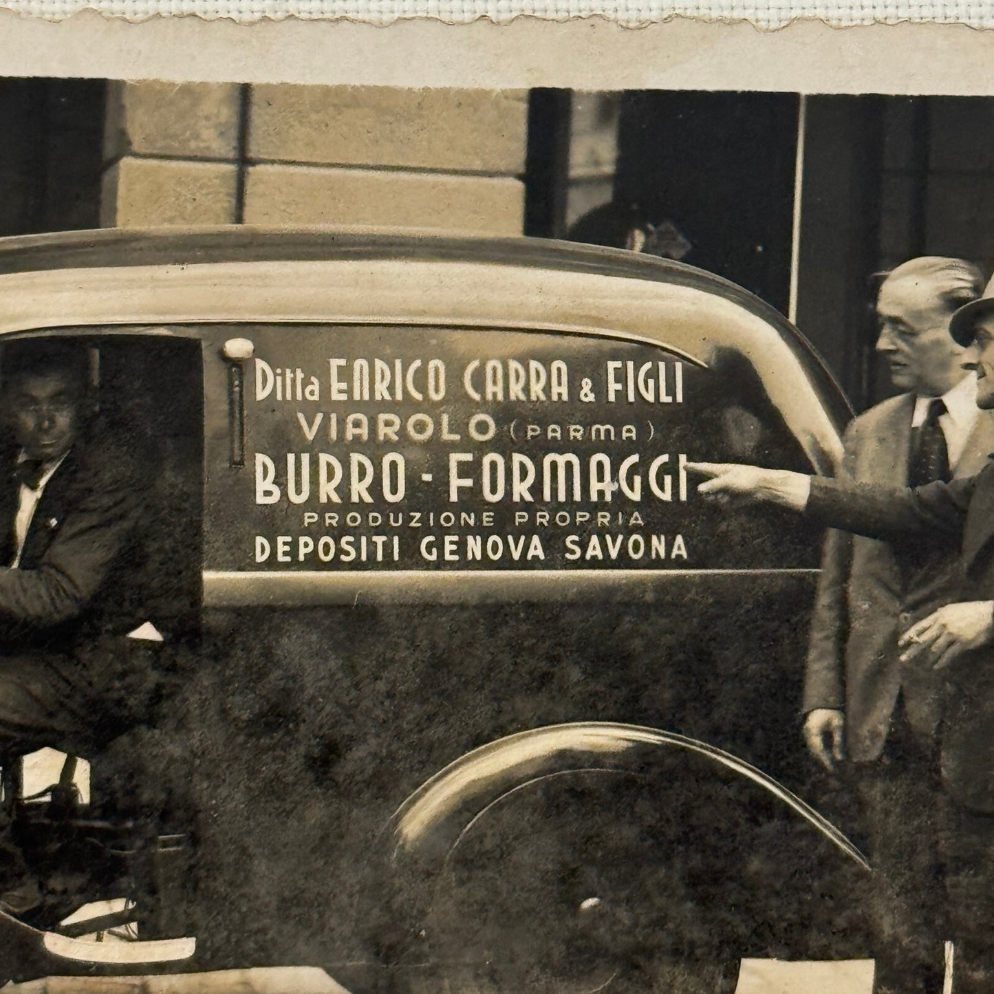 Vintage Photograph Photo Men with Delivery Van Antique Italian