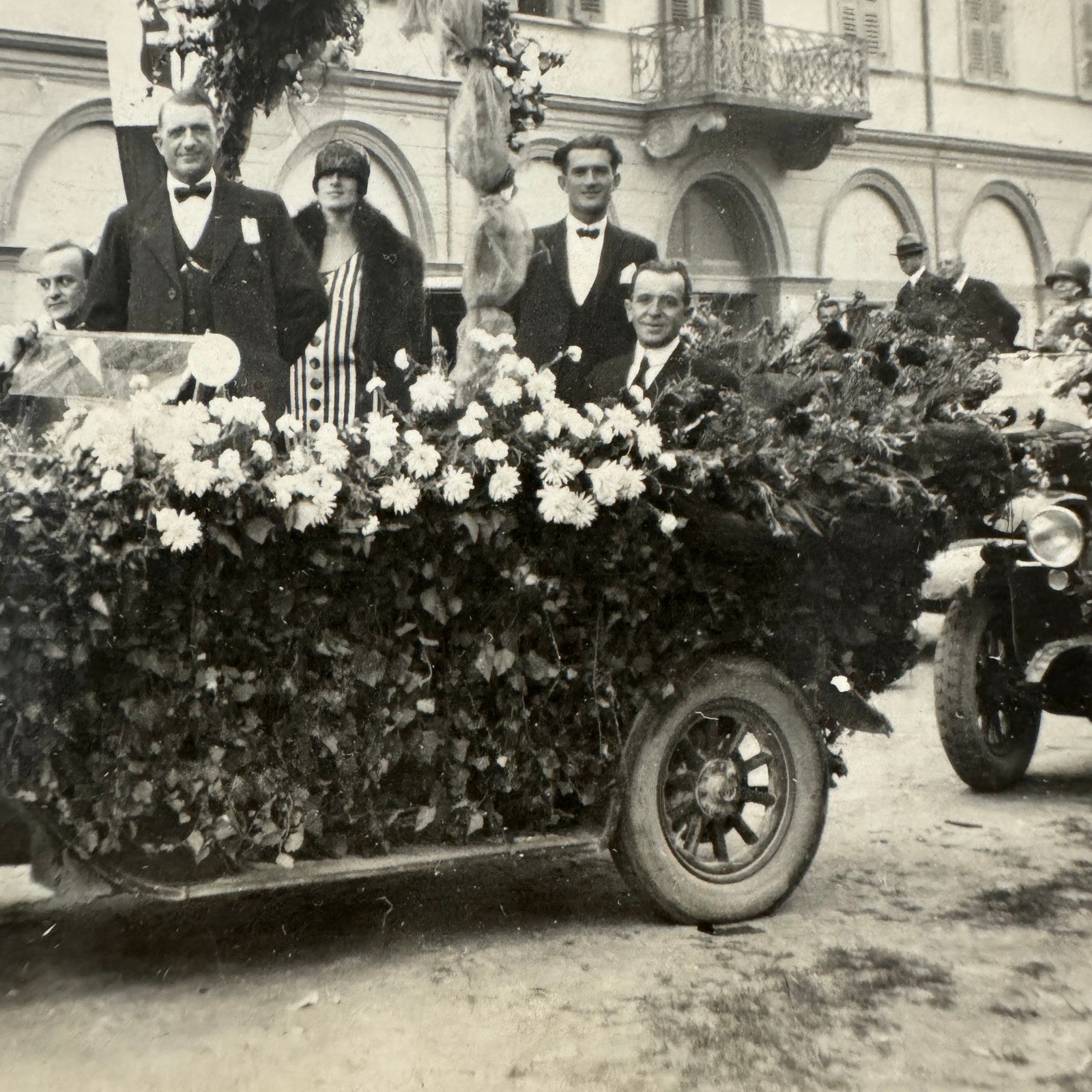 Vintage Postcard Real Photo Postcard RPPC Post Card Early Automobile Parade Car
