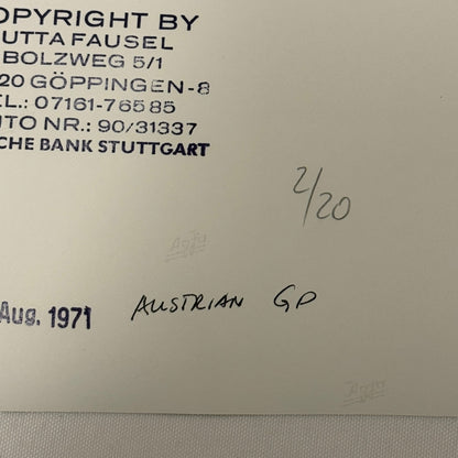 Vintage Racing Photo 1971 Austrian Grand Prix Reine Wisell Peter Warr