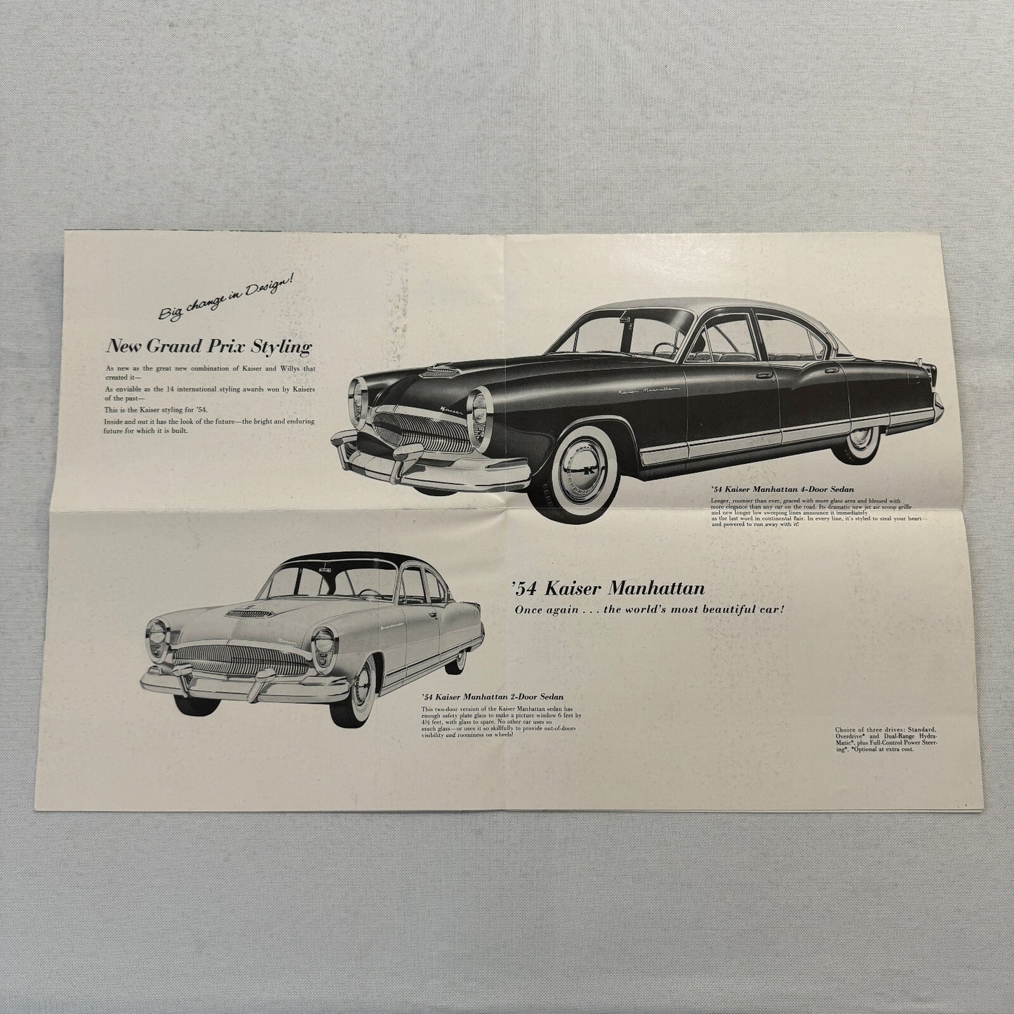 1954 Kaiser Car Sales Brochure Catalog Vintage Kaiser Darrin Manhattan Special