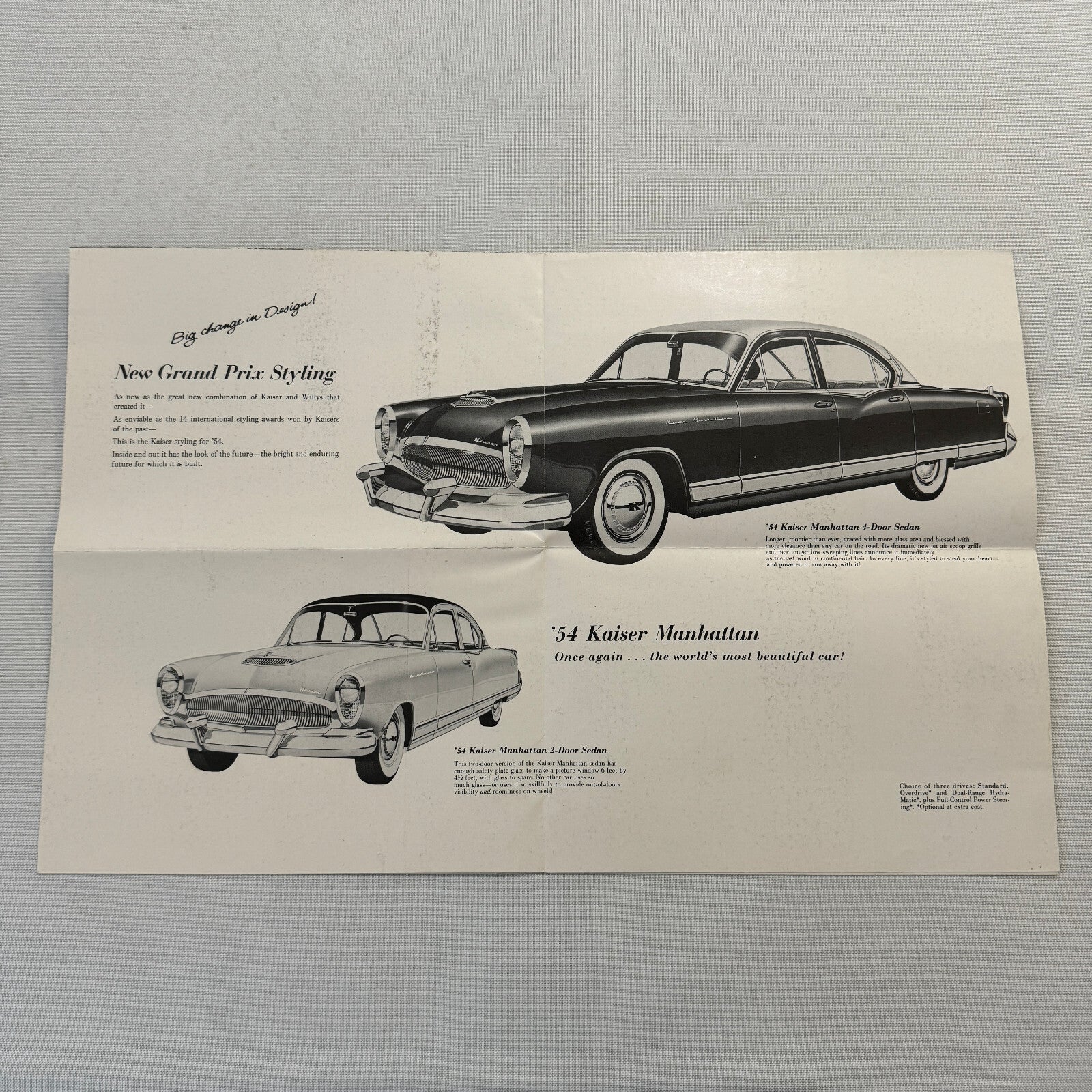 1954 Kaiser Car Sales Brochure Catalog Vintage Kaiser Darrin Manhattan Special