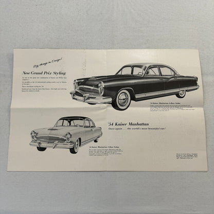1954 Kaiser Car Sales Brochure Catalog Vintage Kaiser Darrin Manhattan Special
