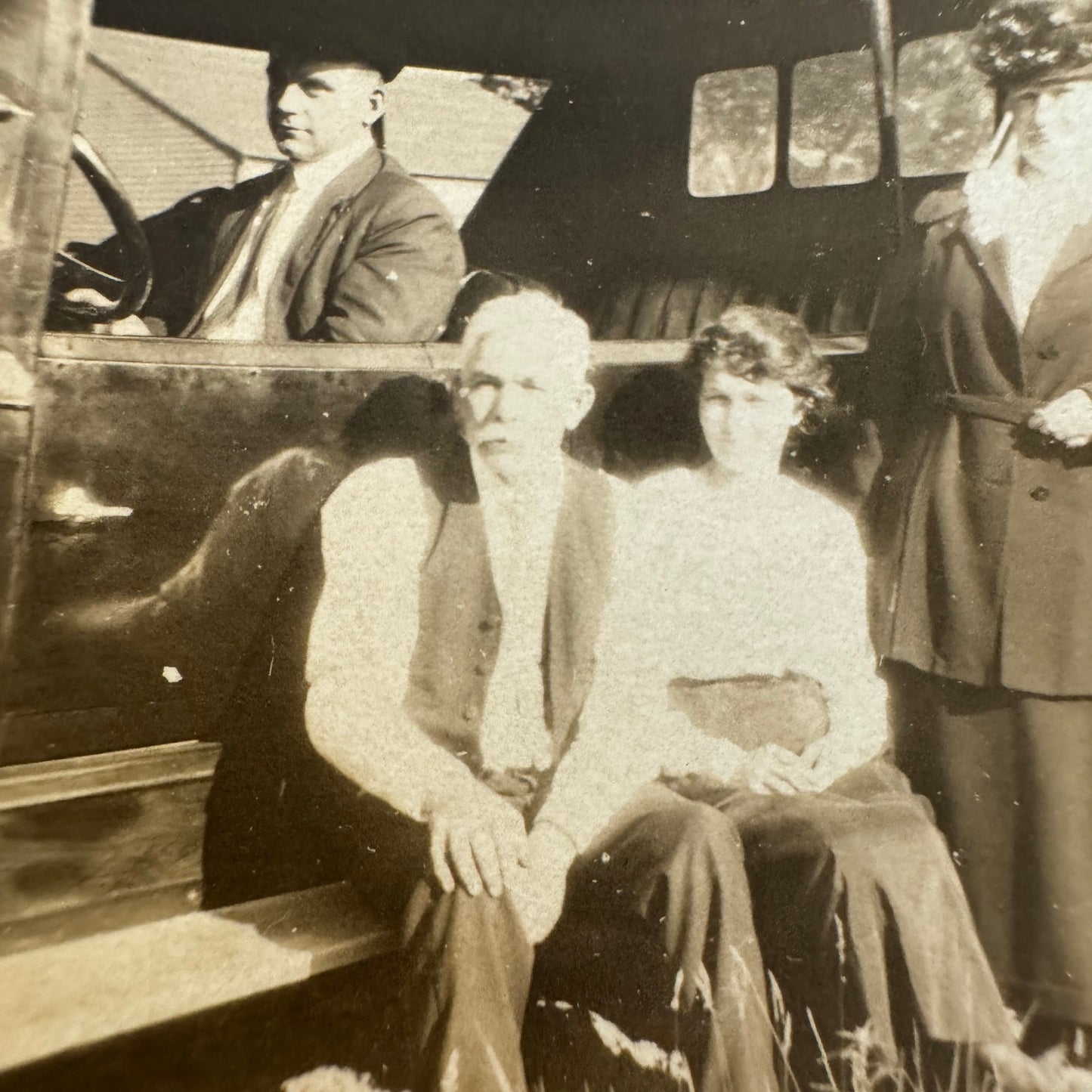 Vintage Car Photo Photograph Print People with Automobile Men Women Snapshot