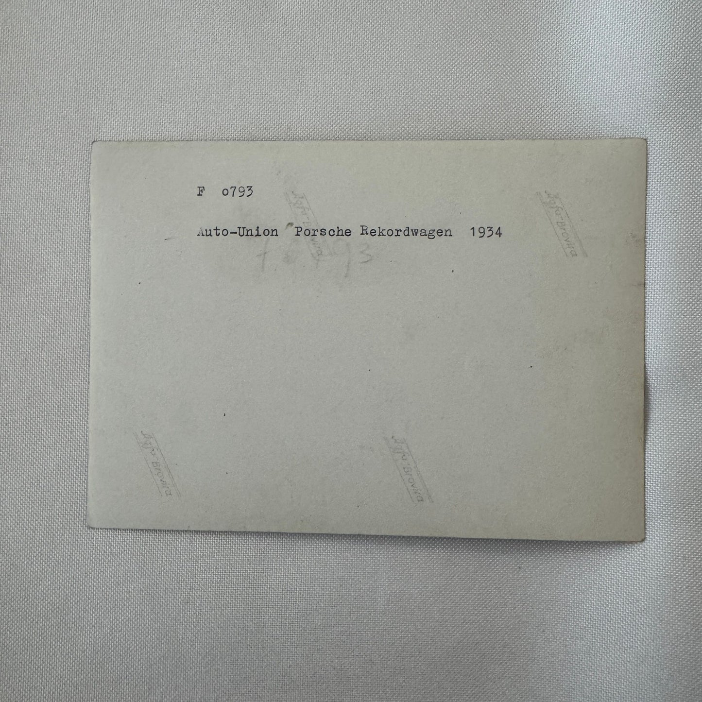 Vintage 1934 Auto Union Audi Porsche Racing Car Photo Photograph Print