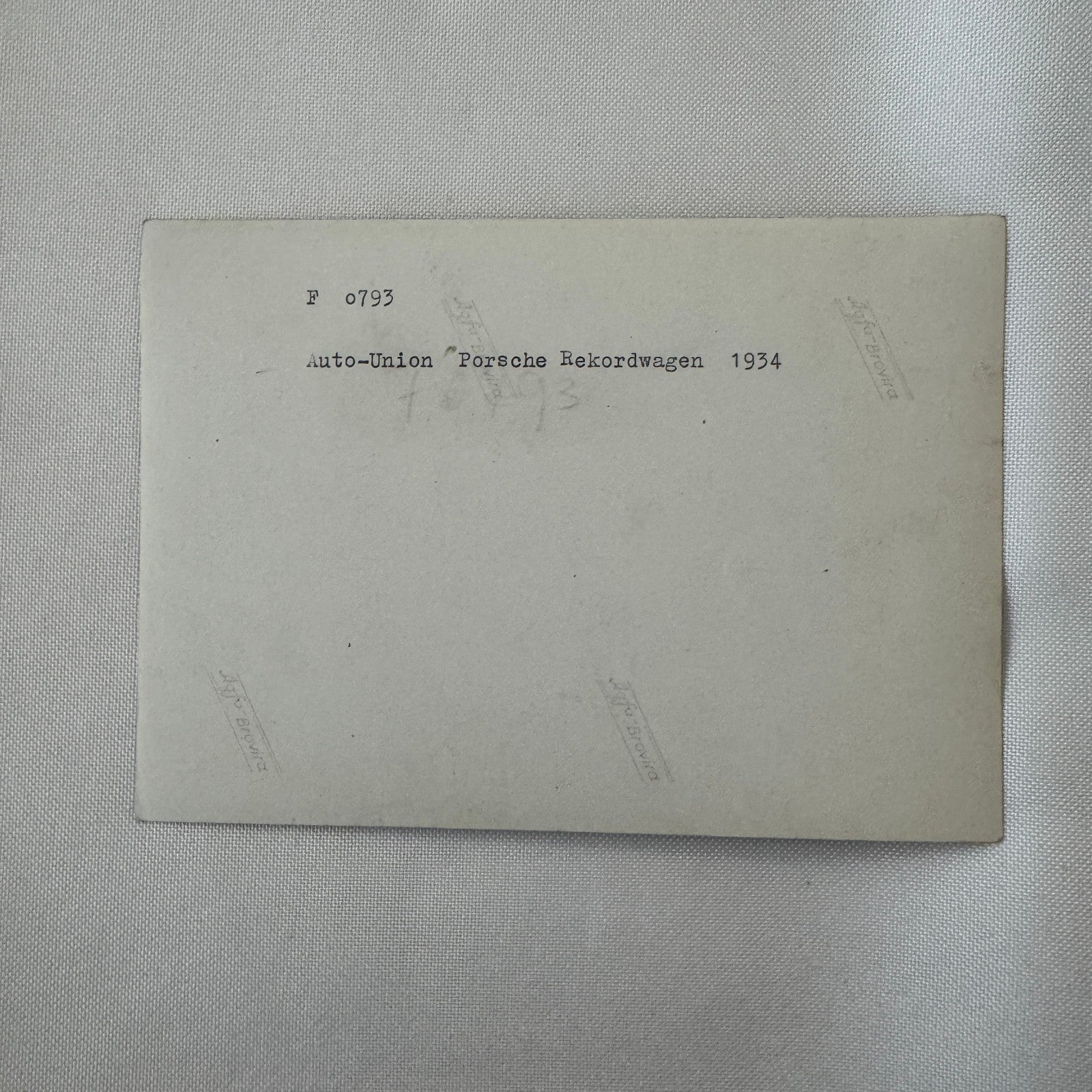 Vintage 1934 Auto Union Audi Porsche Racing Car Photo Photograph Print