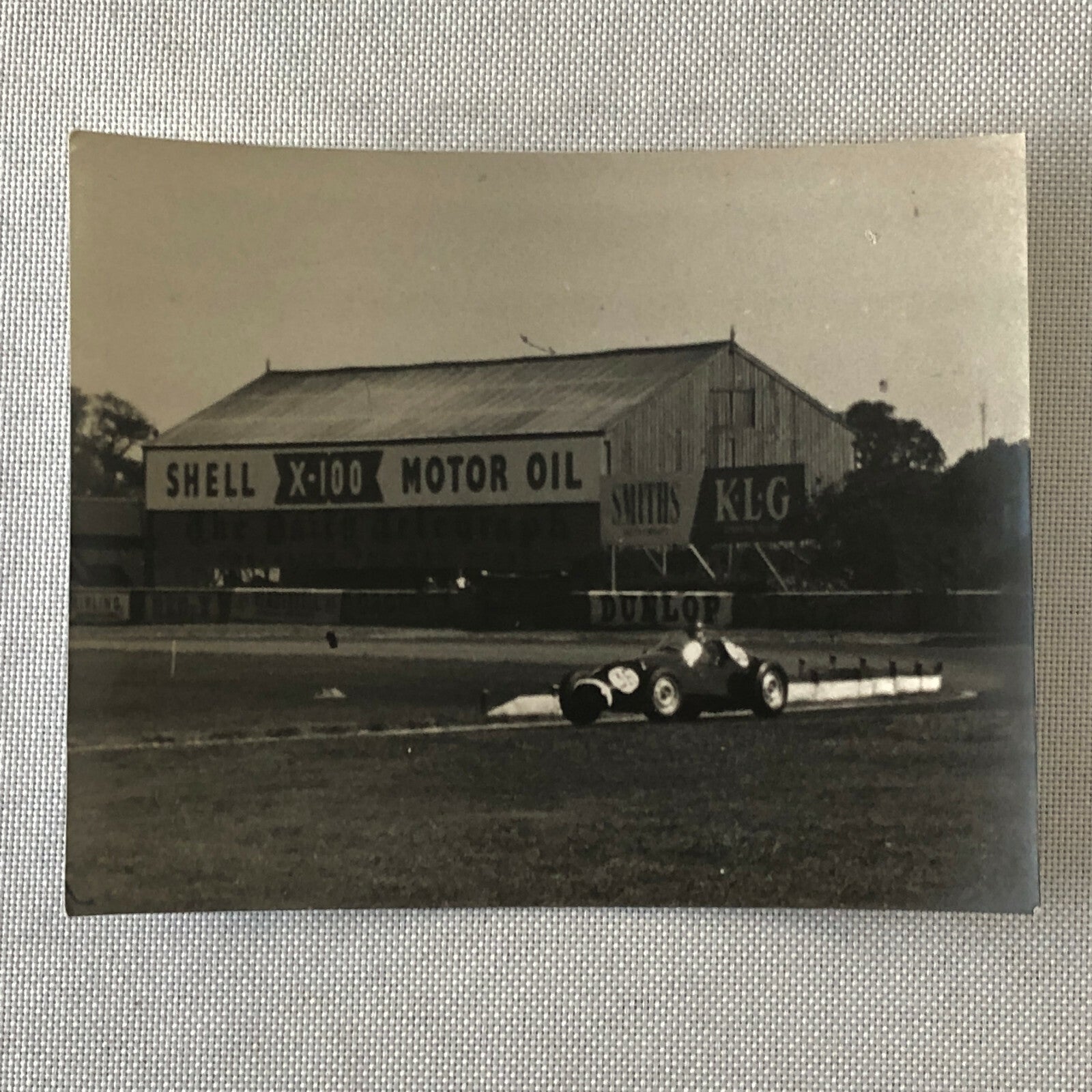 Vintage Racing Car Photo Photograph Print - Connaught Car Shell Motor Oil Sign 