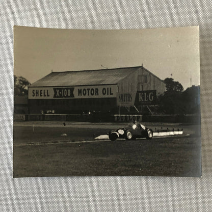 Vintage Racing Car Photo Photograph Print - Connaught Car Shell Motor Oil Sign 