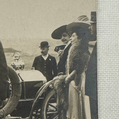 Antique Car Automobile Women Italian Real Photo Postcard RPPC Photograph
