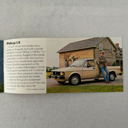 Volkswagen Sales Brochure Catalog VW Rabbit Scirocco Vanagon Pickup 1982 1983