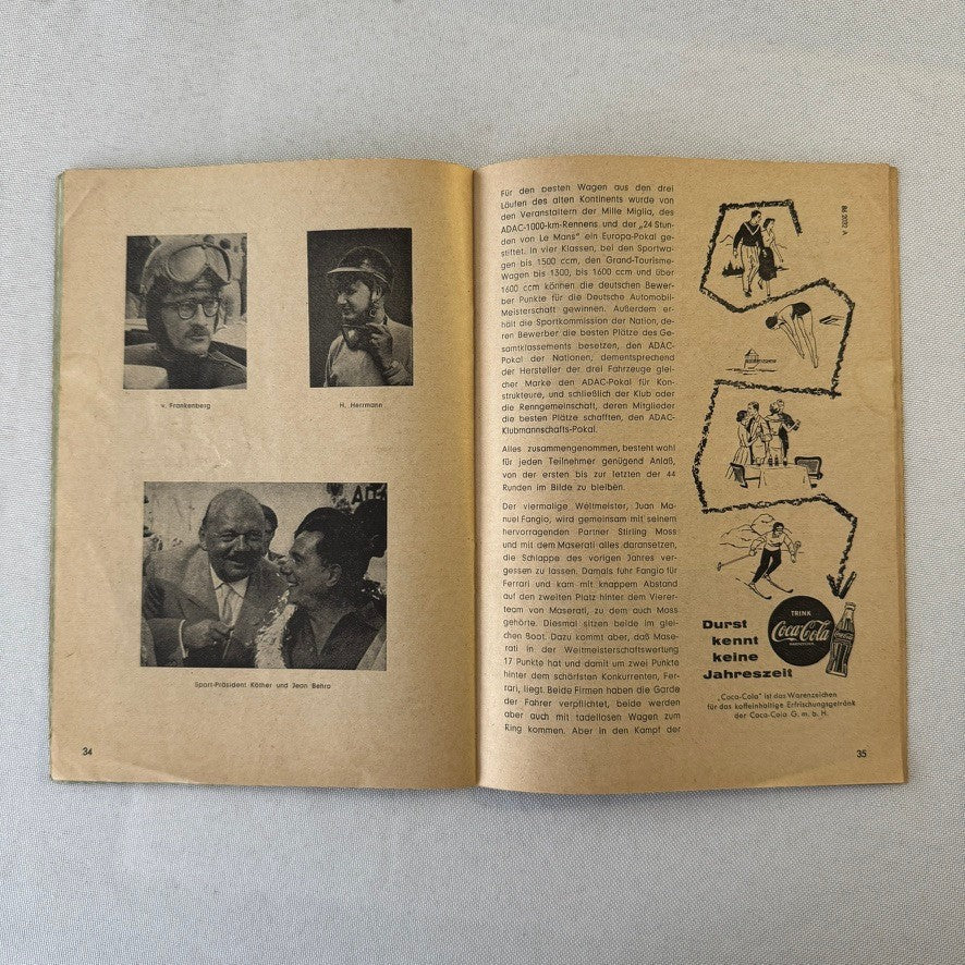 1957 ADAC 1000KM Racing Program Nurburgring Race German
