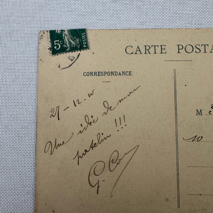 Vintage Zeppelin Airship Dirigible Postcard Post Card French Le Clement Bayard