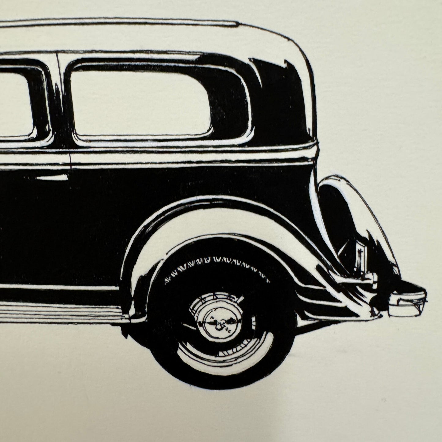 Vintage Pontiac Coupe Car Illustration Art Drawing Hand Drawn Robert Preis