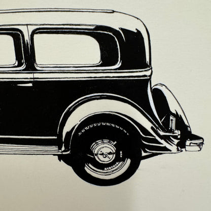 Vintage Pontiac Coupe Car Illustration Art Drawing Hand Drawn Robert Preis