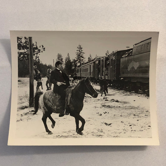 Charles Bronson on Horse Horseback Train Photo Photograph Print Movie Press ?