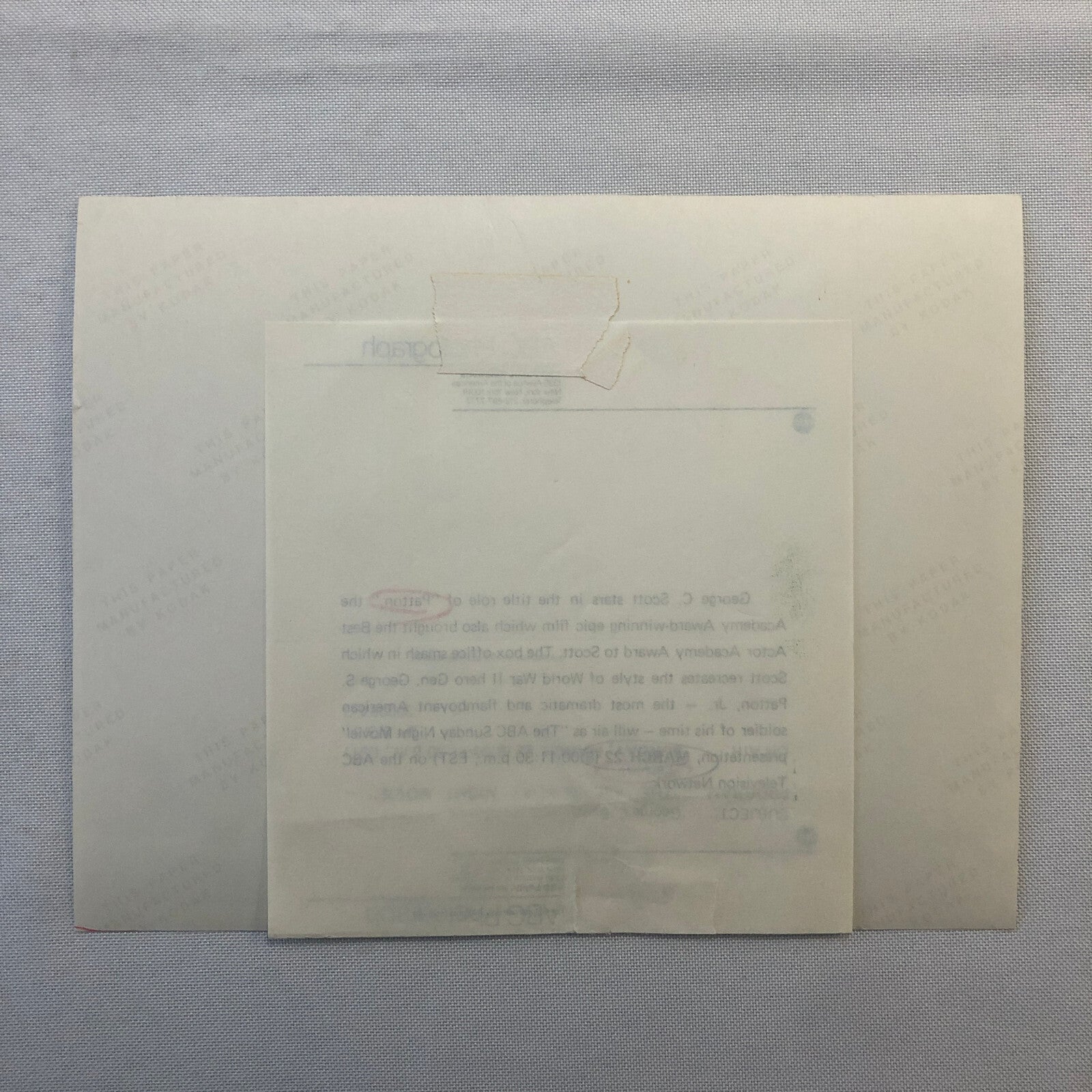 Patton Movie Film ABC Television Photo Photograph George C Scott George S Patton