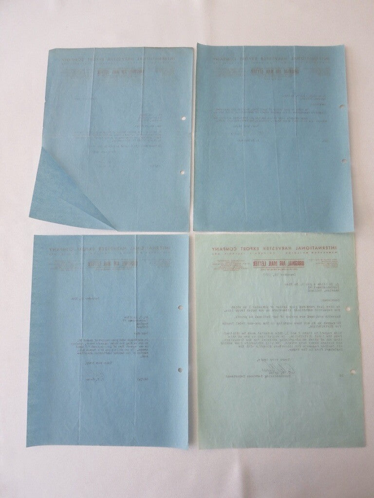 1946 - 1947 International Harvester Export Letter Letterhead Document Lot of 4