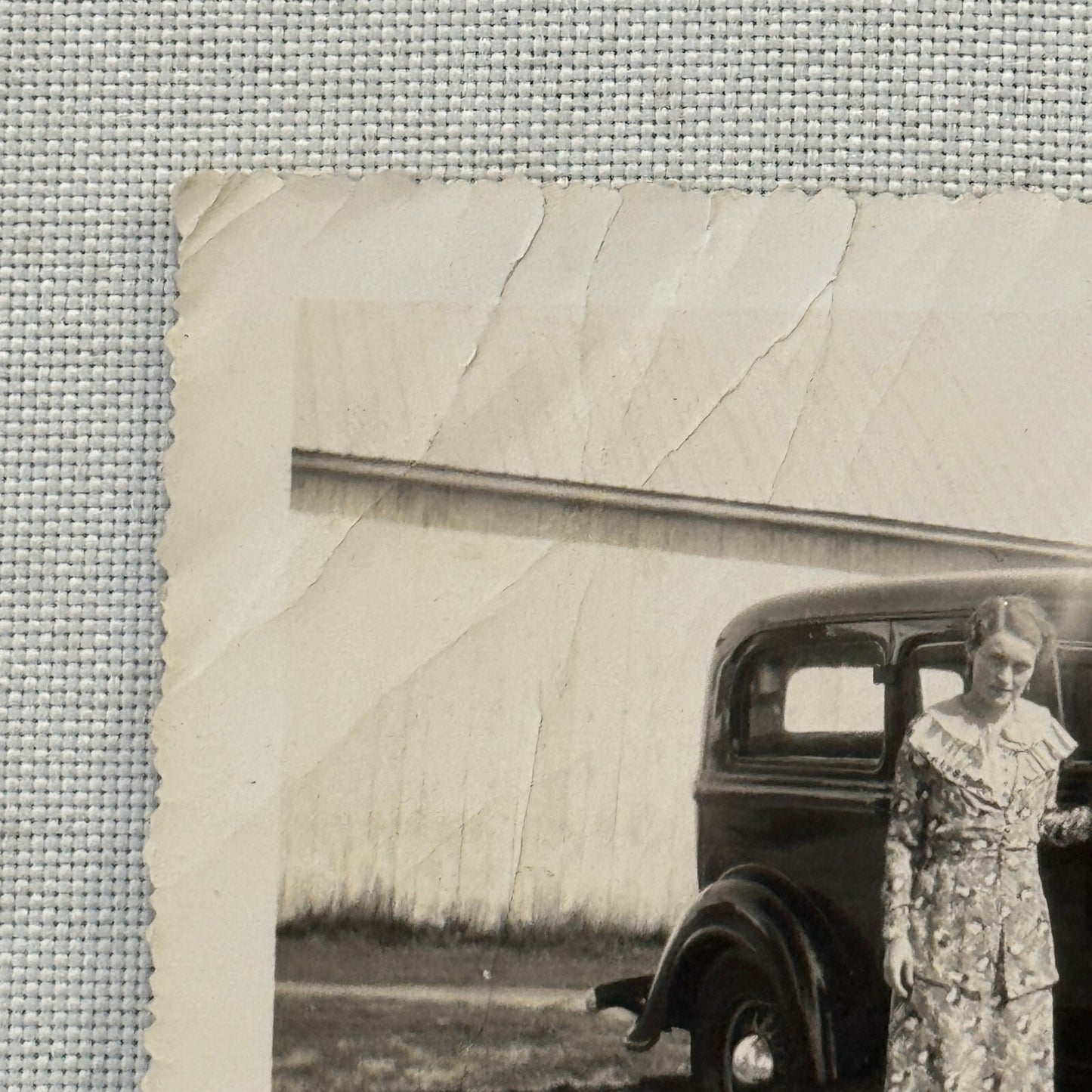 Vintage Car Automobile Snapshot Photo Photograph Woman with Car DS24 Quebec