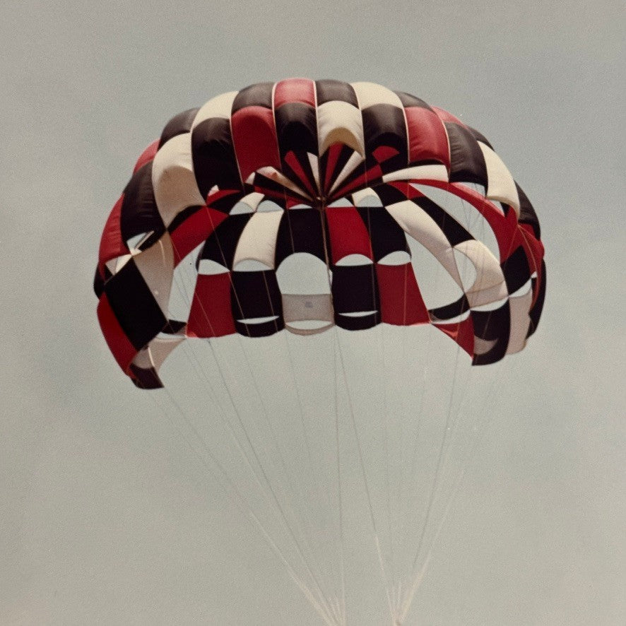 Vintage Skydiving Parachute Photo Large Format Aviation Photograph 1970s-80s