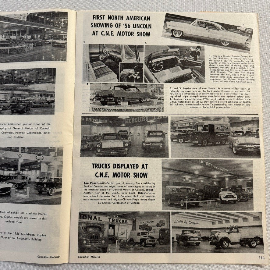 1955 Canadian Motorist Magazine CNE Motor Show Autoshow Glidden Tour September