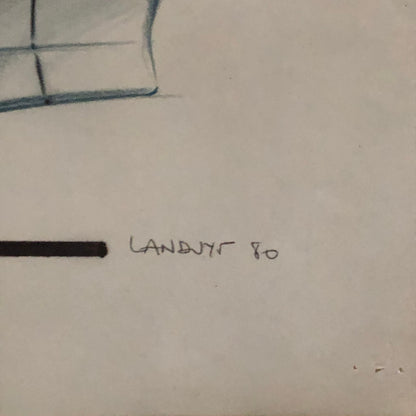 Car Styling Concept Illustration Art Drawing Sketch Vintage Lot 2x LANDUYT 1980