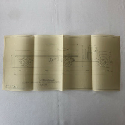 1954 Coachbuilder Truck Design Blueprint Rendering Blue Print Tractor Trailer