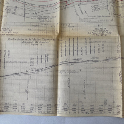 1931 California Highway Dept “As Built” Road Plan Map Blueprint T11N R14E MDB&M