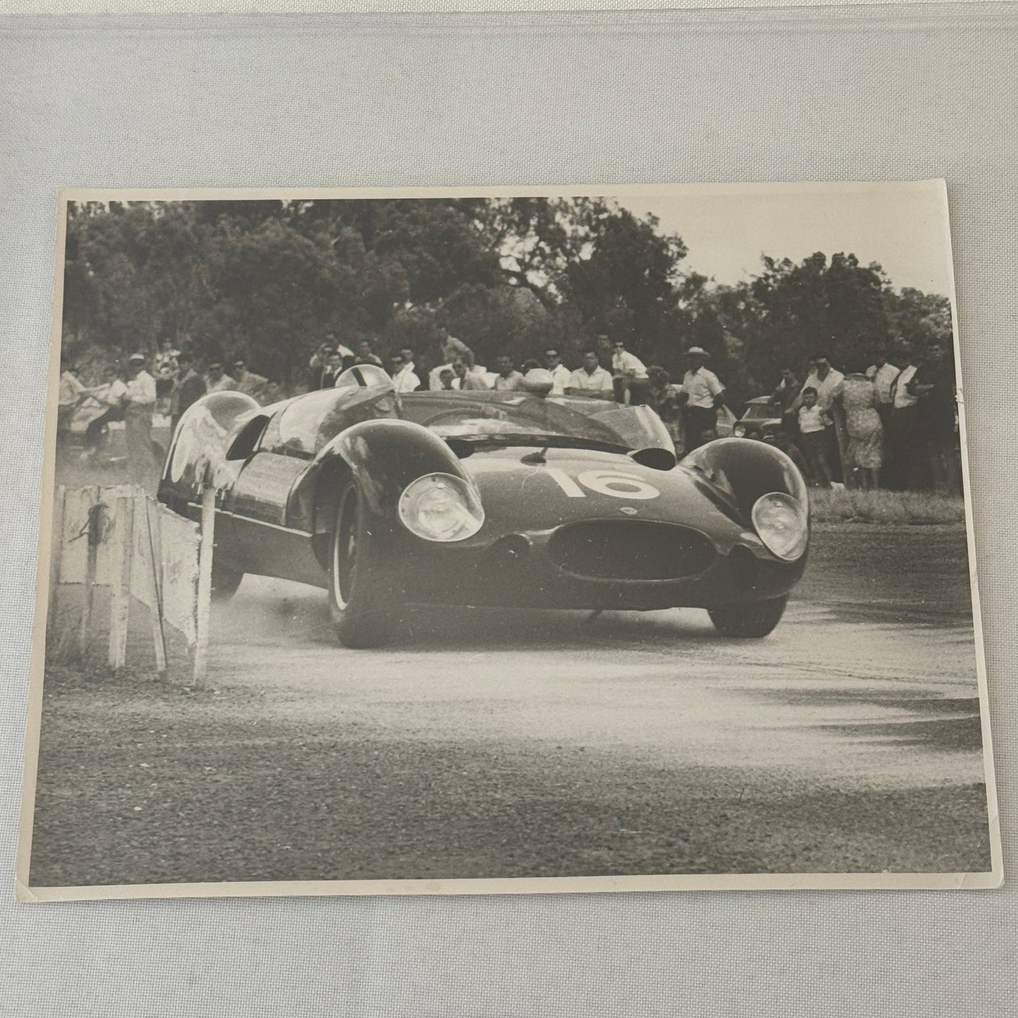 Vintage Racing Photo Unidentified Car Driver Motorsport