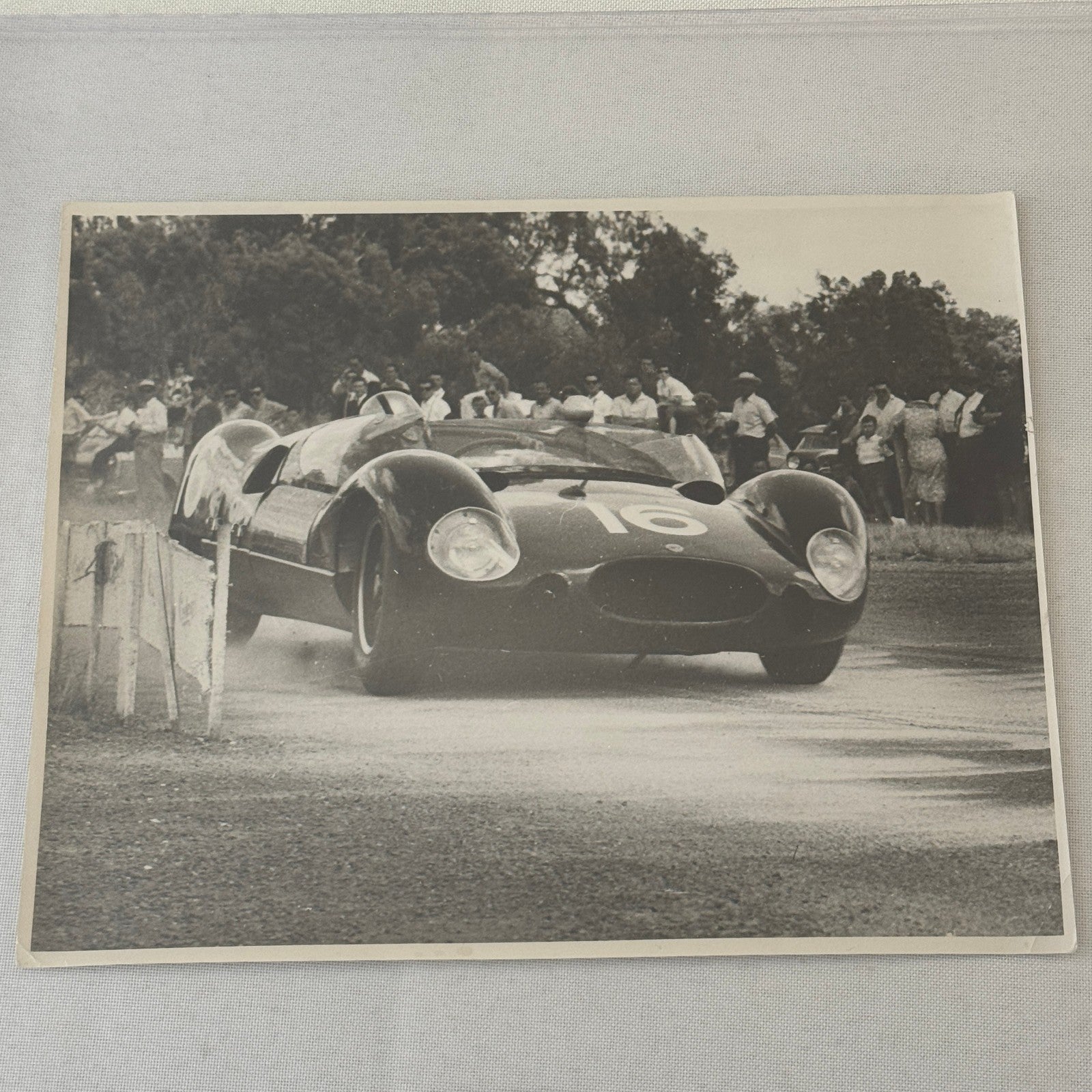 Vintage Racing Photo Unidentified Car Driver Motorsport