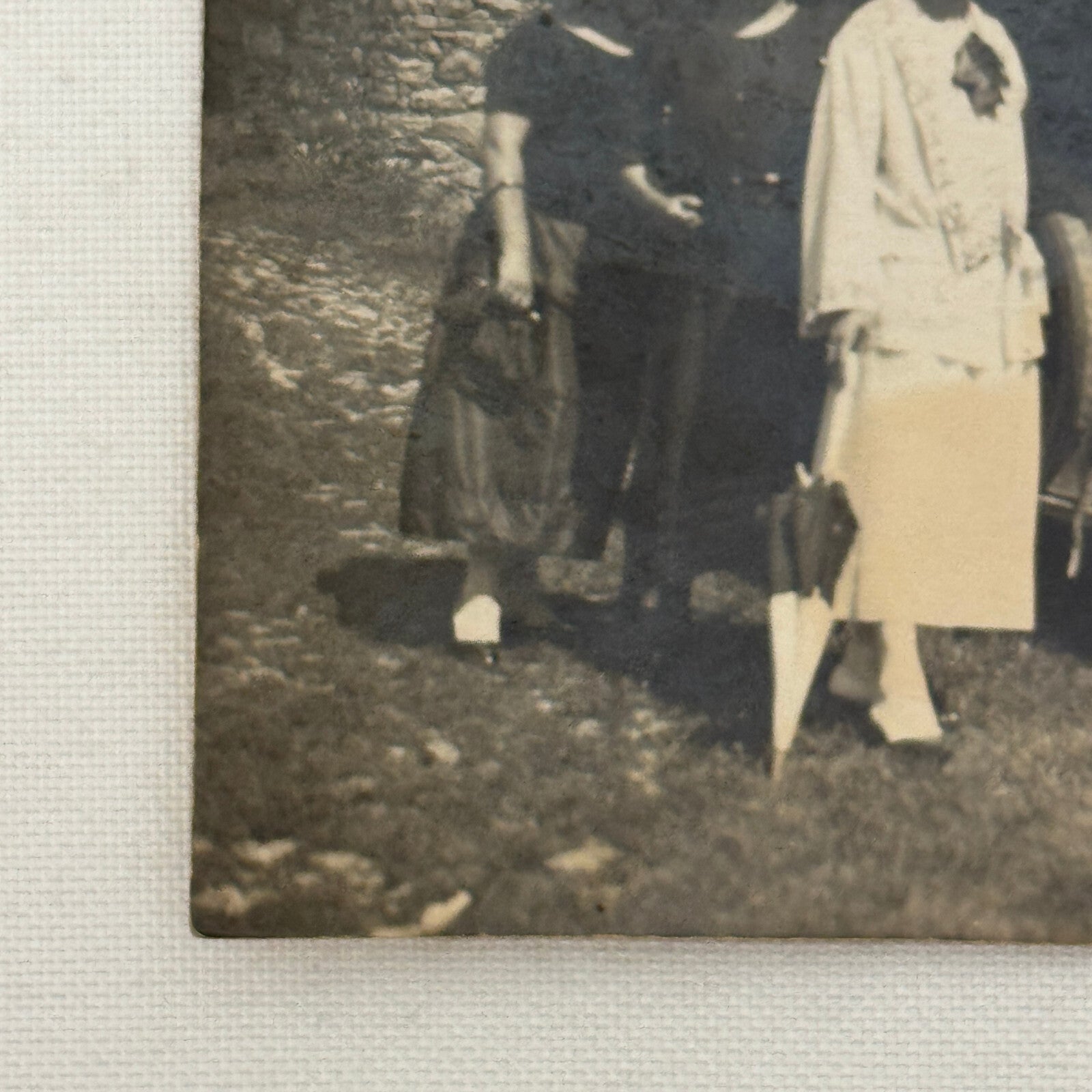 Vintage Photograph Photo Women with Antique Car Early Automobile