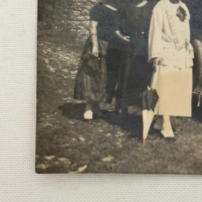 Vintage Photograph Photo Women with Antique Car Early Automobile