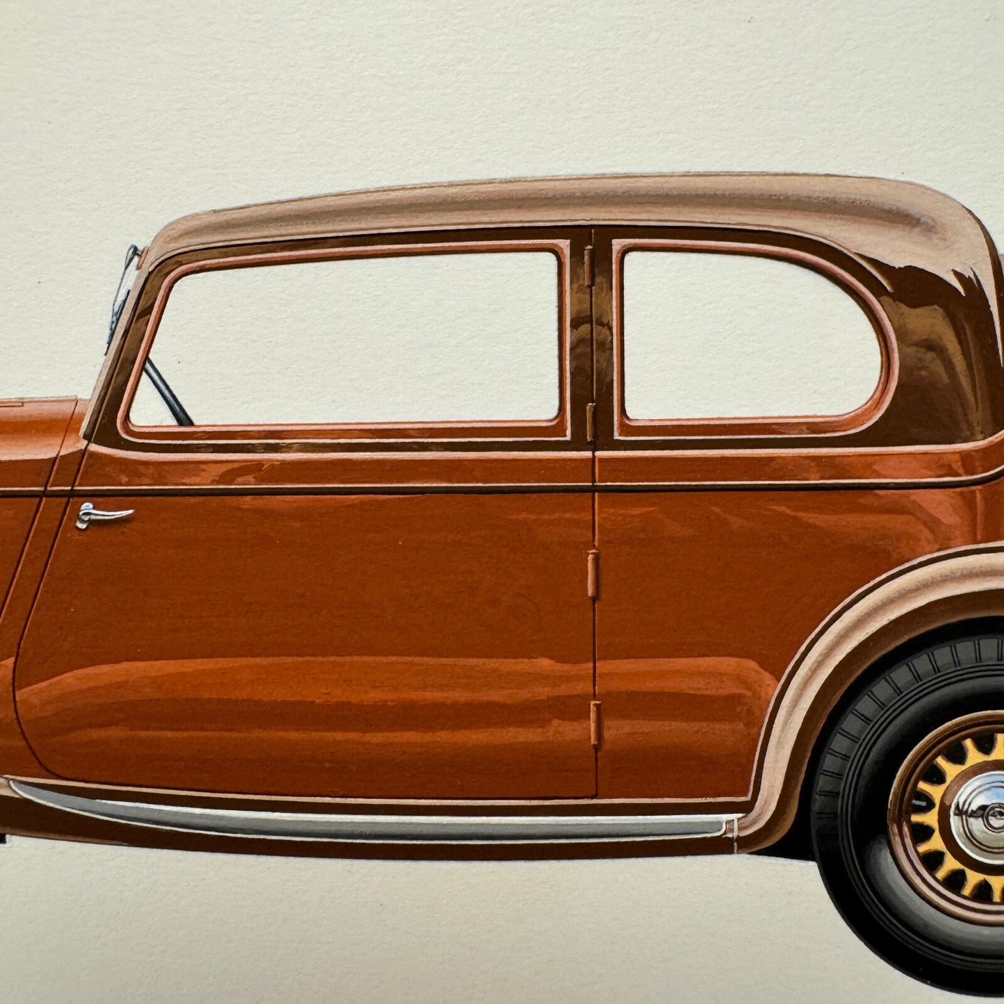 1938 Franklin V12 LeBaron Club Brougham Automobile Illustration Art Drawing